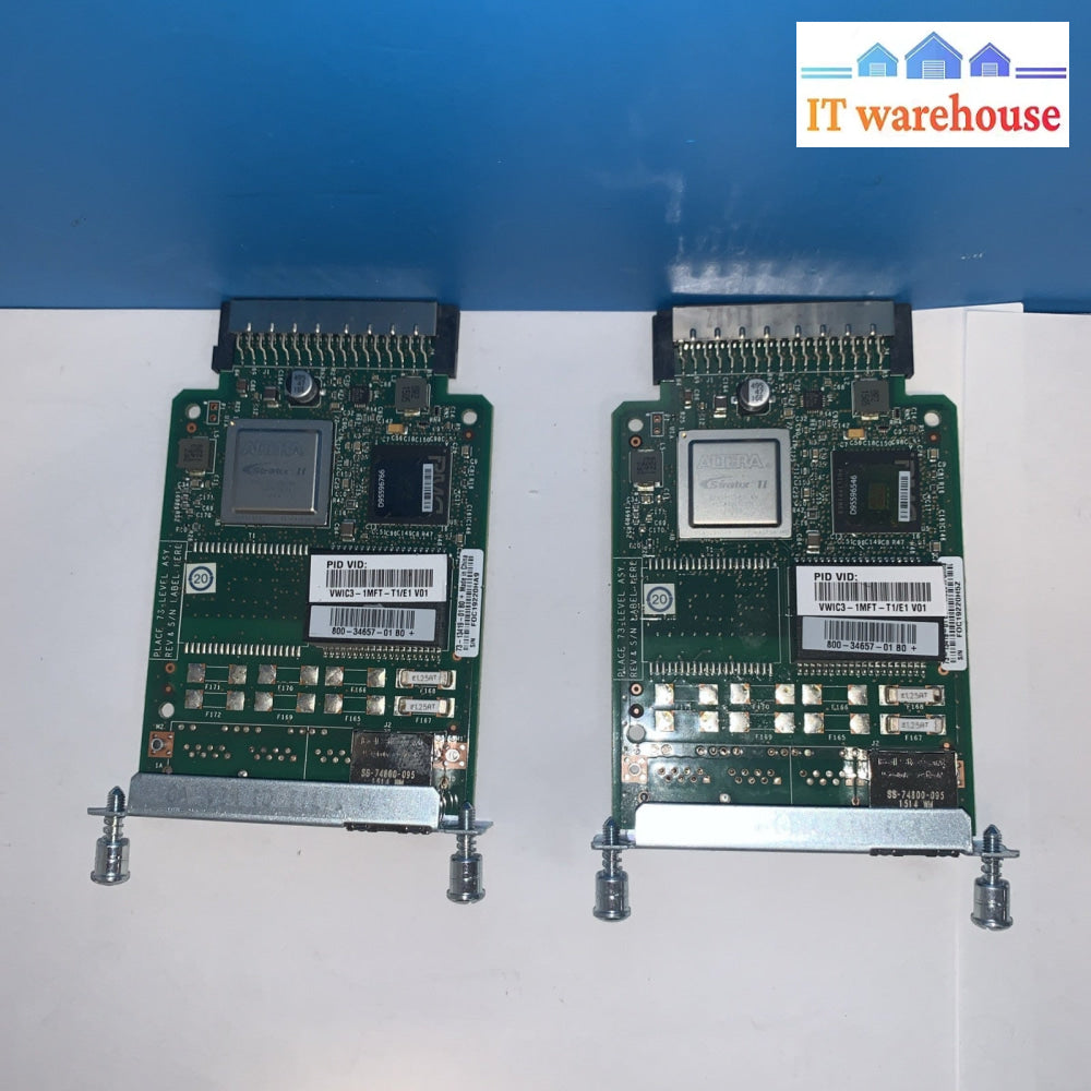 Lot of 2 Cisco VWIC3-1MFT-T1/E1 1-Port Voice / WAN Interface Card