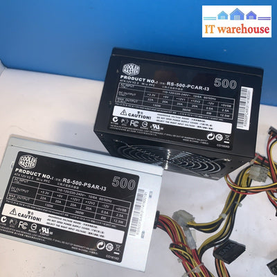 Lot of 2 Cooler Master RS-500-PSAR-I3 500W ATX Power Supplies Tested