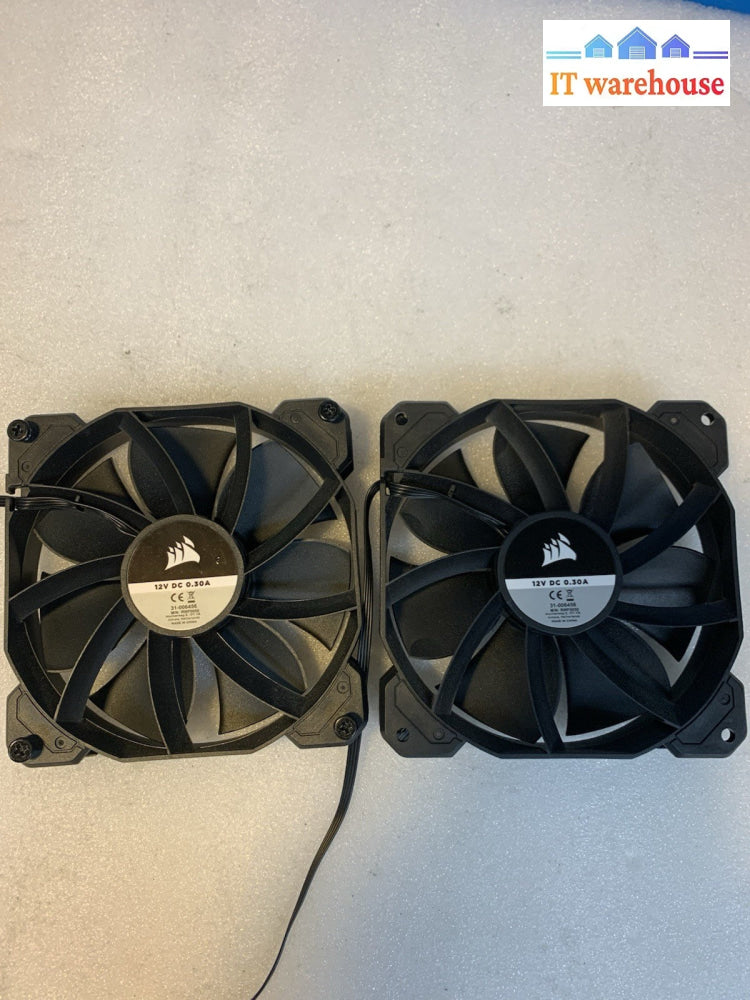Lot of 2 Corsair 120mm OEM Case Fan 12V 0.30A 3-Pin Desktop Cooling Fan+ screws