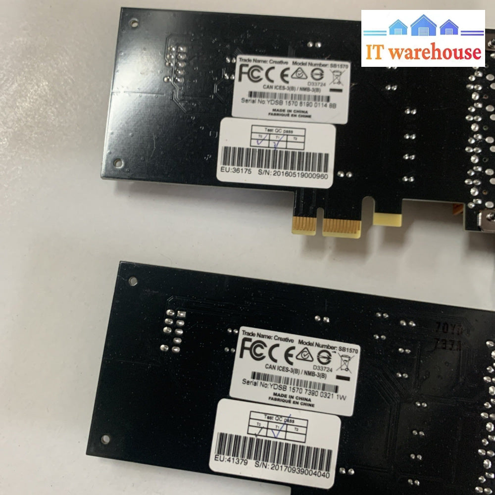 Lot of 2 Creative Technology Sound Blaster Audigy Fx 5.1 PCIe card SB1570