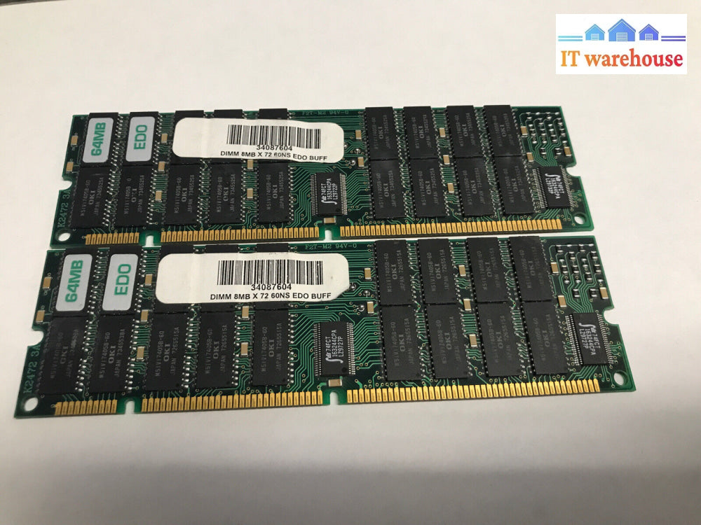 Lot Of 2 Cubig 8Mb X 72 60Ns Edo Buff Memory Ram