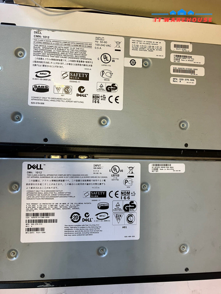 Lot Of 2 Dell Poweredge 180As 8-Port Kvm Console Switch 0Py252