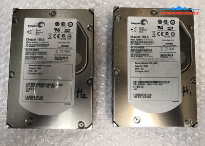 LOT OF 2 DELL UM837 SEAGATE ST373455SS 73GB 15K 3.5" SAS HARD DRIVES 9Z3066 @@