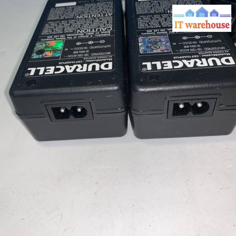 Lot of 2 Duracell Power Supply Adapter Charger Output 16 V For A 400 Mma + cords