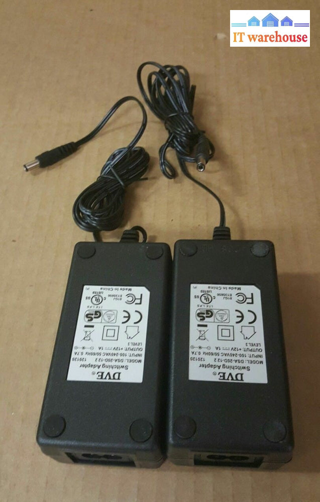 Lot of 2 DVE Switching Adapter <Input 100-240V 0.7A> 12V 1A output @@@