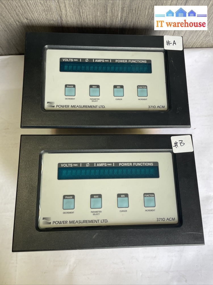 Lot of 2 GE Power Measurement LTD 3721 ACM Electronic Power Meter