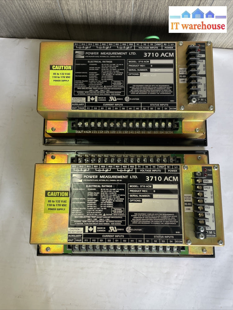 Lot of 2 GE Power Measurement LTD 3721 ACM Electronic Power Meter