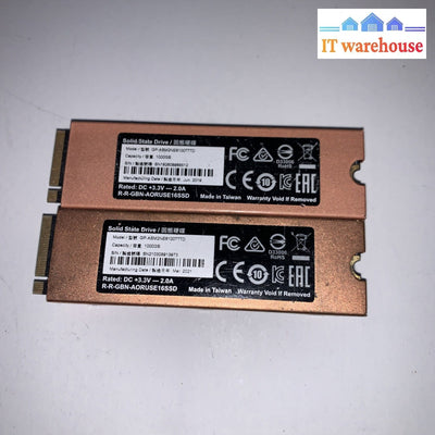 Lot of 2 Gigabyte M.2 2280 AORUS 1TB PCIe Gen4 NVMe 1.4b SSD GP-ASM2NE6100TTTD