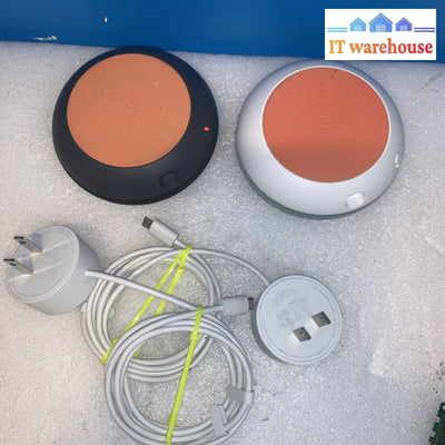 Lot of 2 Google Home Mini Smart Speaker + Power Cord
