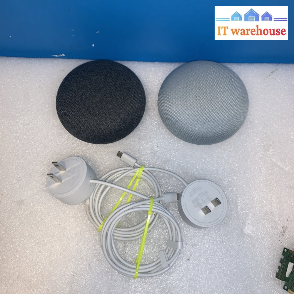 Lot of 2 Google Home Mini Smart Speaker + Power Cord