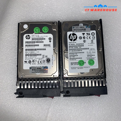 Lot of 2 HP 300GB 2.5’’ SAS 10K Hard drive (1000 + days left) w/ 507284-001 caddy