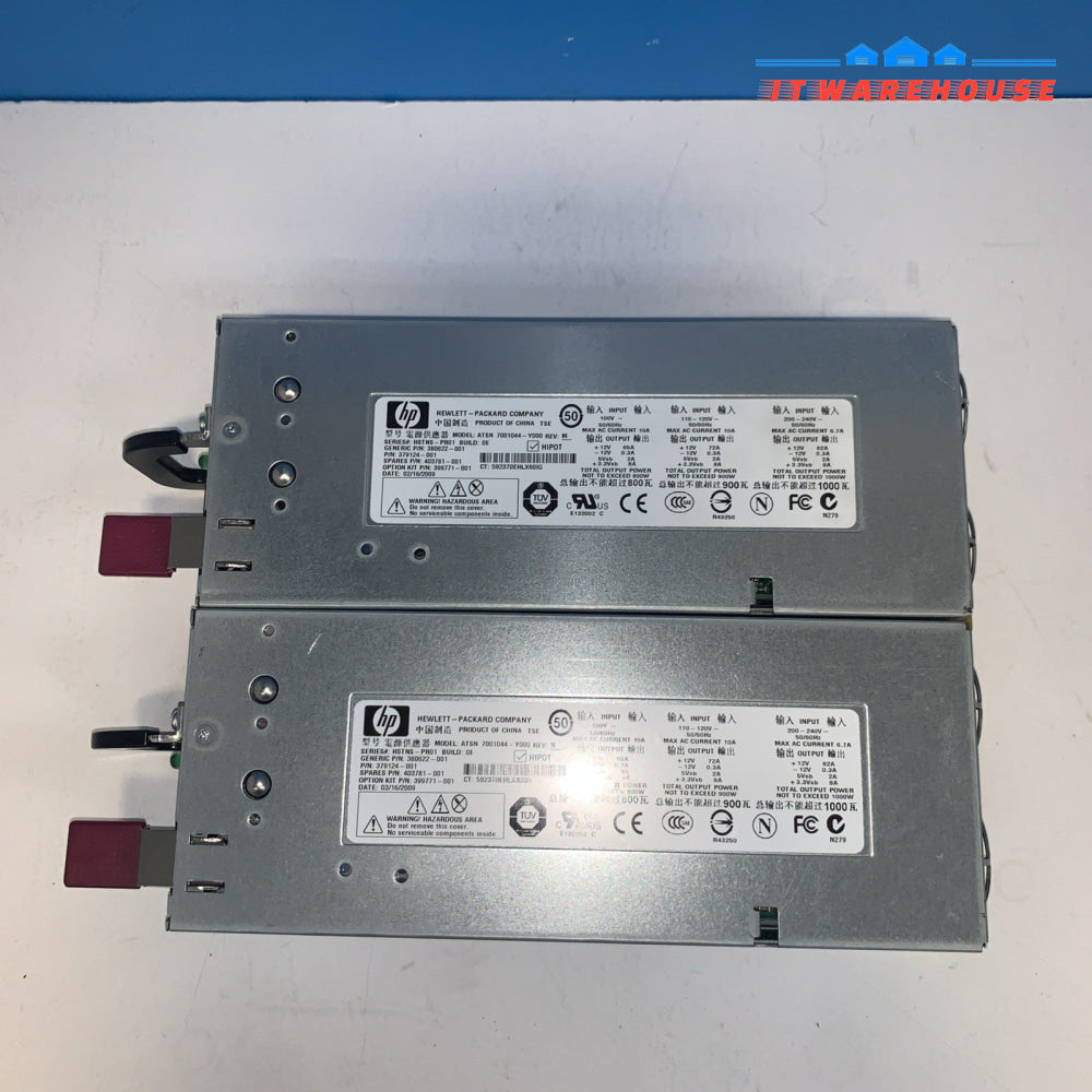 Lot of 2 HP DL380 G5 POWER SUPPLY 800W 403781-001 DPS-800GB A 379123-001 399771