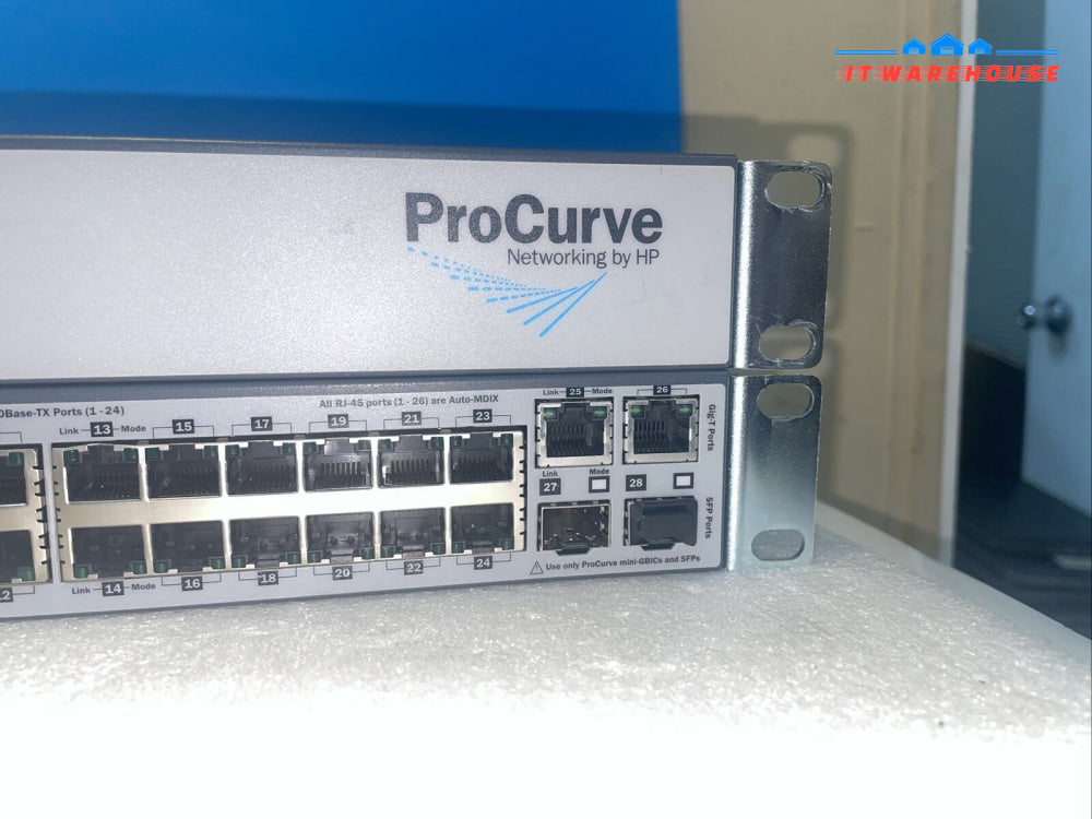 Lot of 2 HP network switch J9019B & J9085A with mount ears