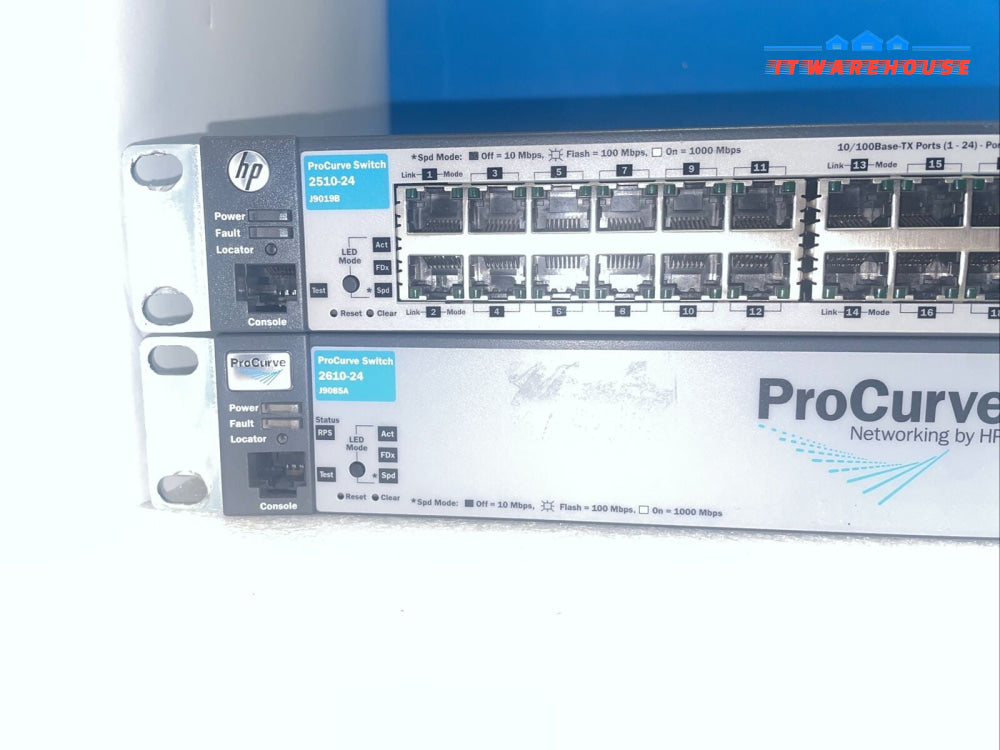 Lot of 2 HP network switch J9019B & J9085A with mount ears