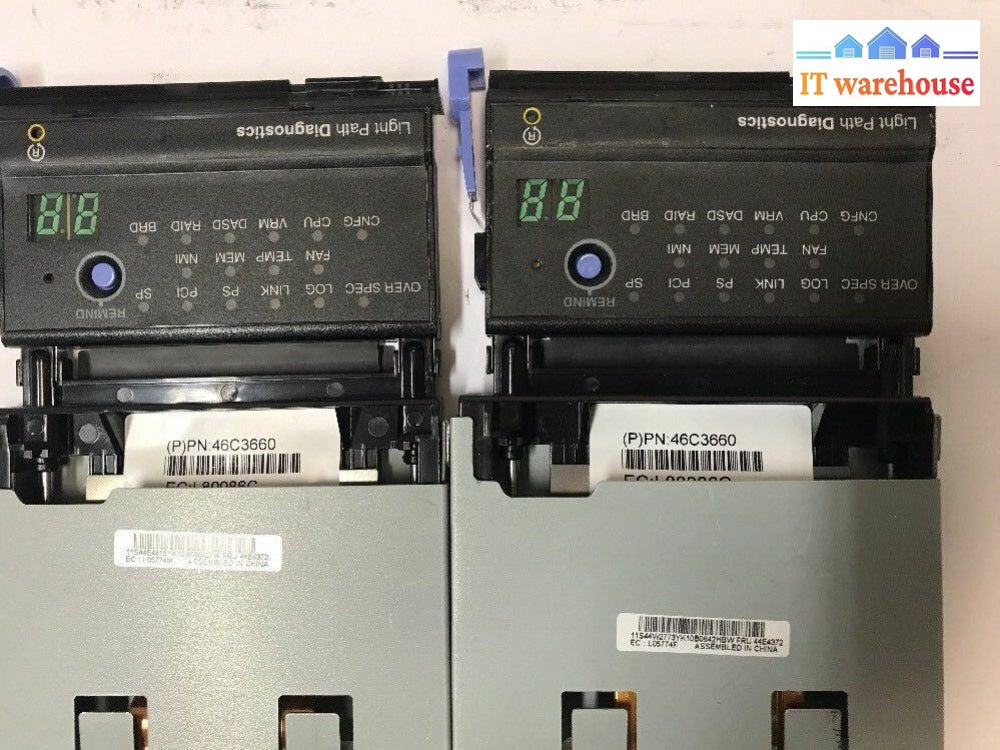 - Lot of 2 IBM 44E4372 44W2773 Light Path Diagnostics Panel for x3550 M2 Server