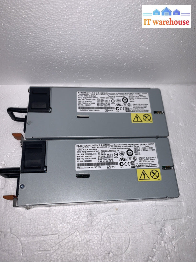 LOT OF 2  IBM 94Y8086 750W 43X3313  POWER SUPPLY  P/N: 7001065-J002