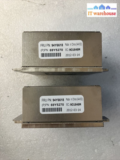 (LOT OF 2) IBM ALUMINUM HEATSINK FOR IBM SYSTEM X3650 Server 94Y6618 / 69Y5270 ~