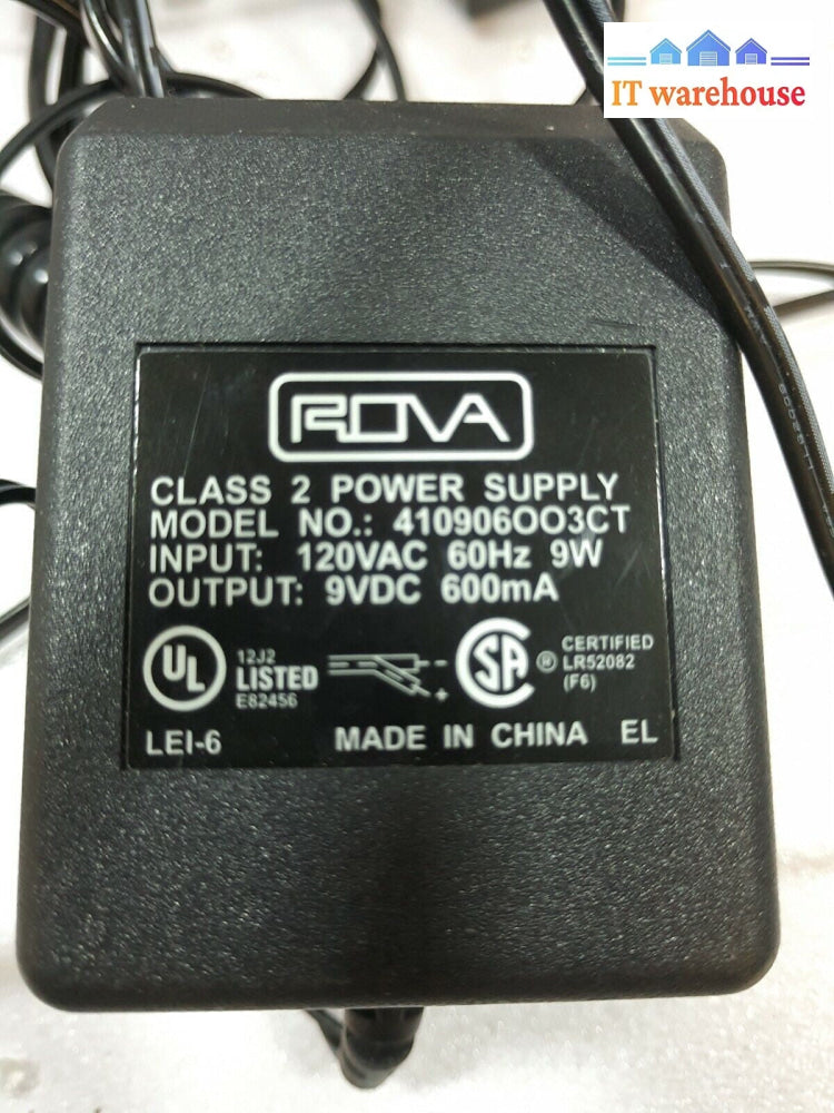 (Lot of 2) Ingenico 3070 Ac adapter  ROVA 410906OO3CT 9V 600mA  and cable 