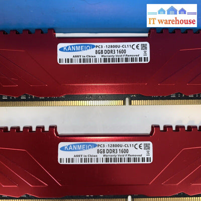 Lot of 2 KANMEIQi PC3-12800U-CL11CE  8GB DDR3 1600 desktop memory