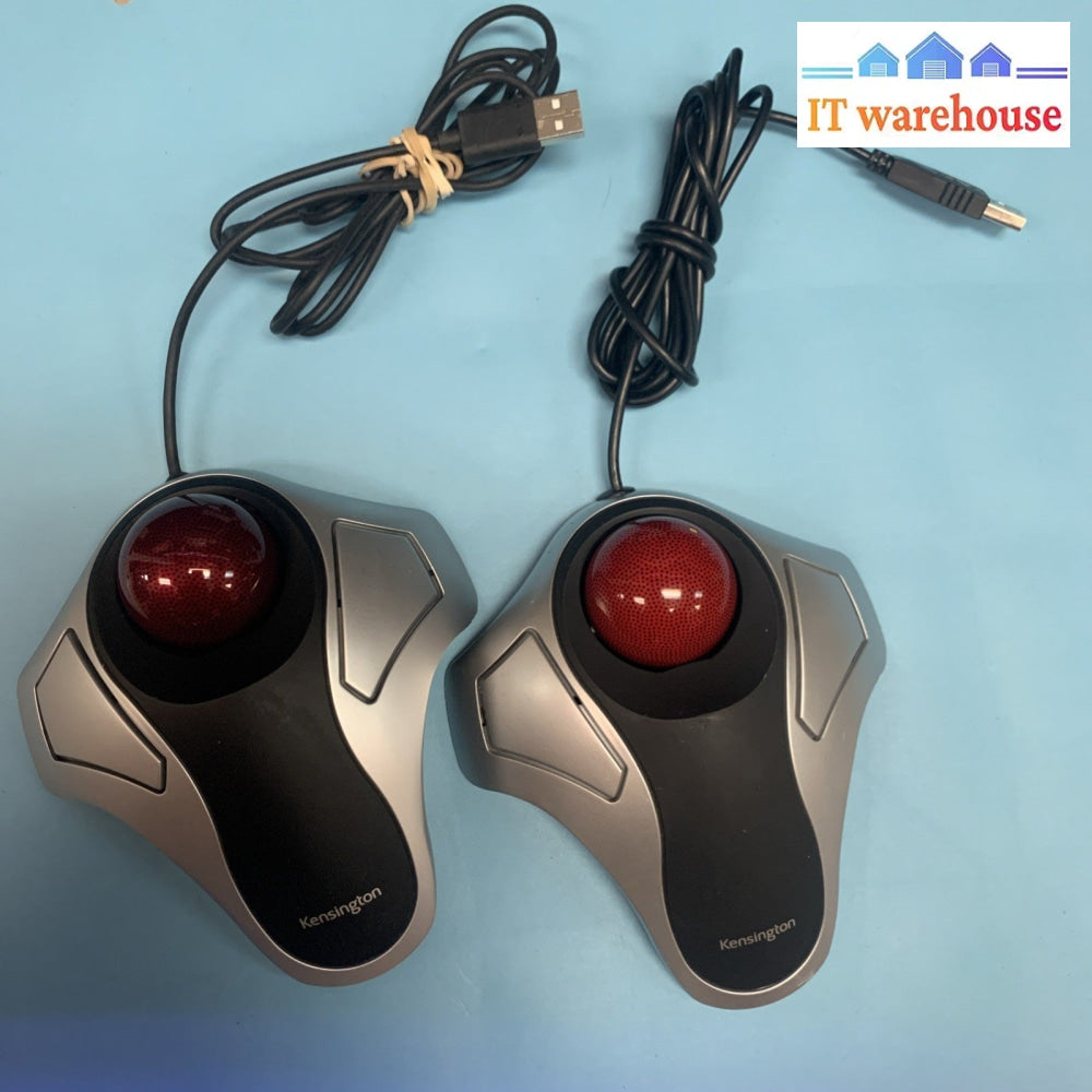 Lot of 2 Kensington K64327 Orbit Optical Trackball Mouse USB M01399 Marble