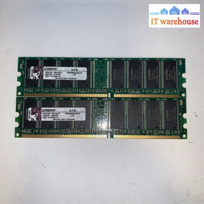 Lot of 2 KINGSTON KVR400X64C3A/1G 1GB 400MHz DDR Non-ECC MEMORY 184 Pin