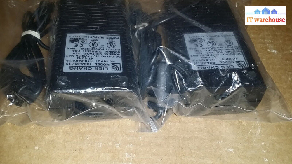 Lot of 2 LIEN CHANG BSA-35-115 POWER SUPPLY AC ADAPTER 110-240V 12V 2.9A @@@ 