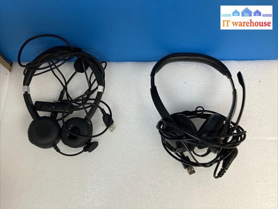 Lot of 2 Logi INFURTURE Headset USB with Noise Cancelling Microphone ~