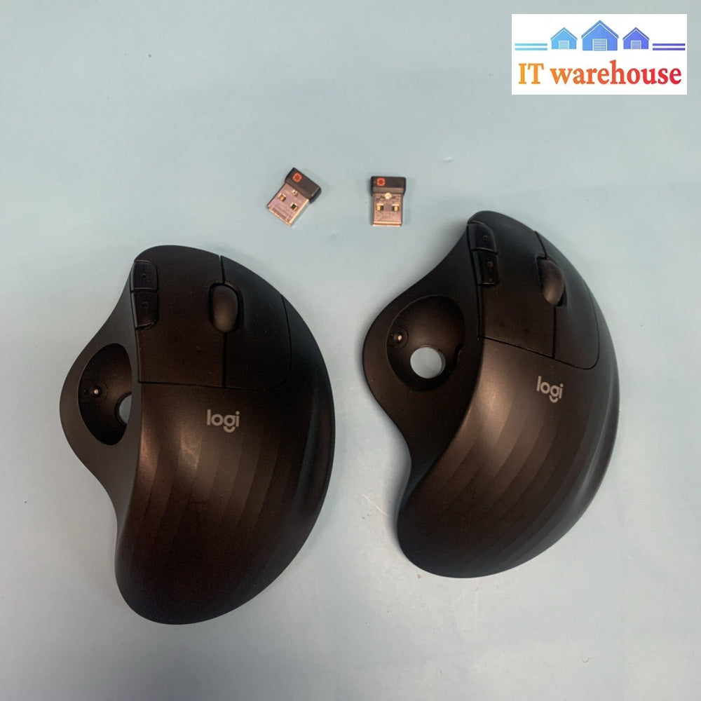 lot of 2 Logitech Ergo M575 Wireless Trackball Mouse --No balls