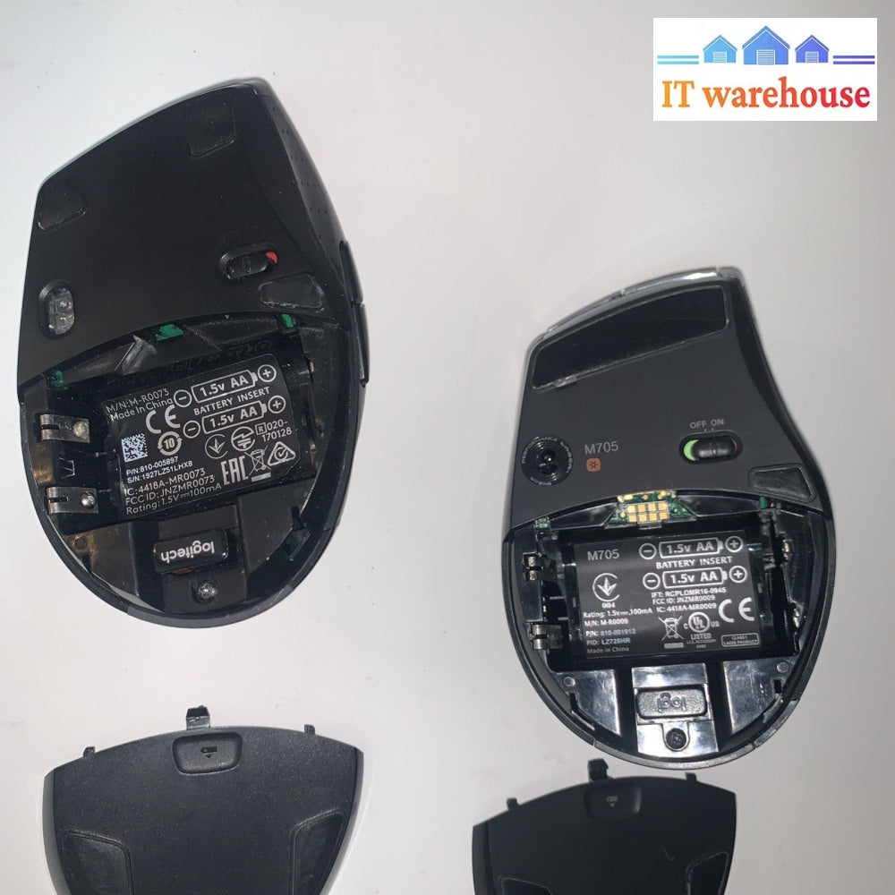 Lot of 2 Logitech M705 Marathon Wireless Mouse w/ USB Receiver