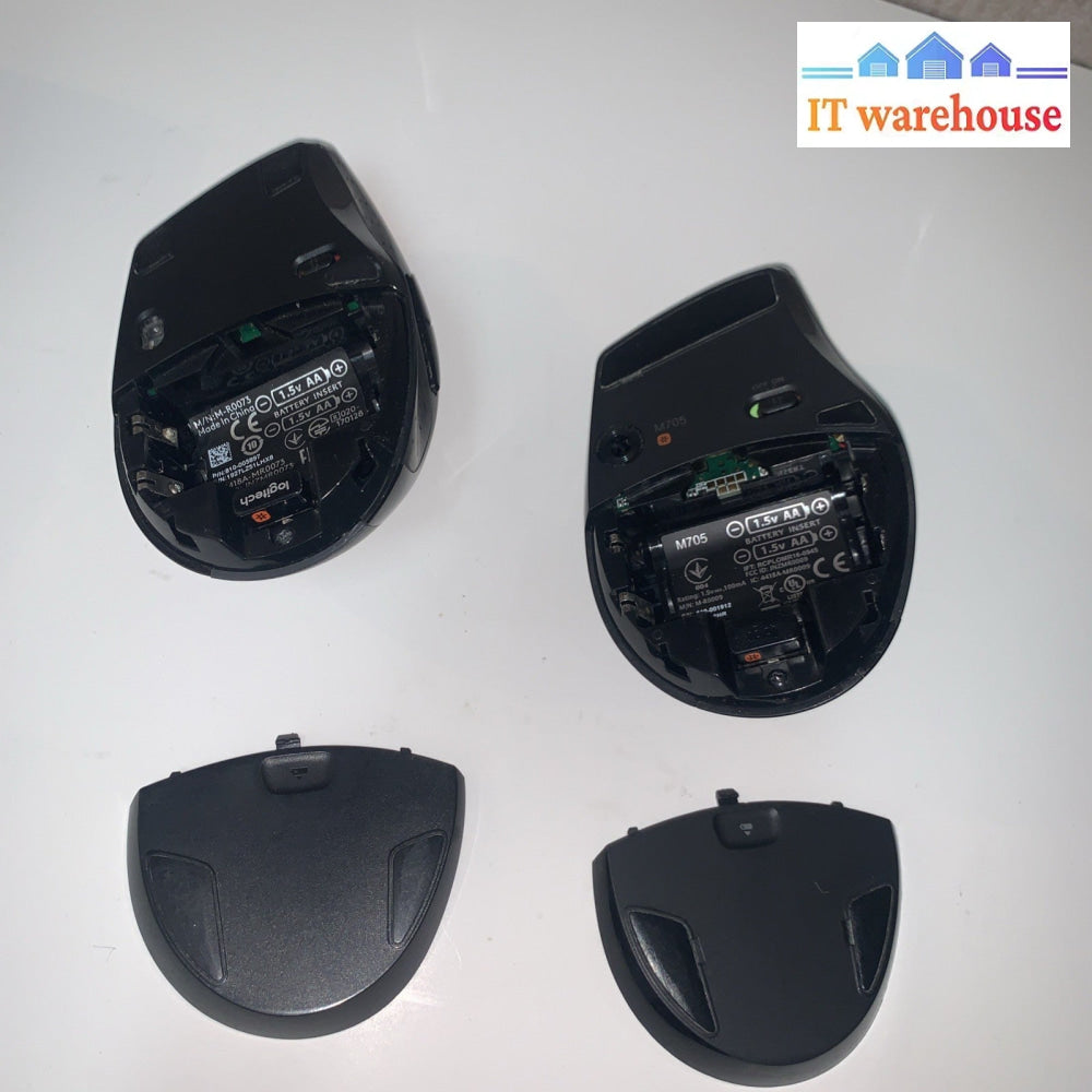 Lot of 2 Logitech M705 Marathon Wireless Mouse w/ USB Receiver