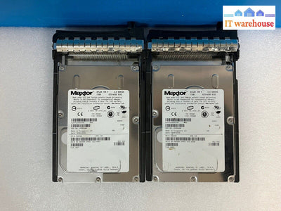 Lot Of 2 Maxtor 0Gd084 73Gb 10K Scsi Atlas V 8J073J002075E Hdd W/ Caddy Tested ~