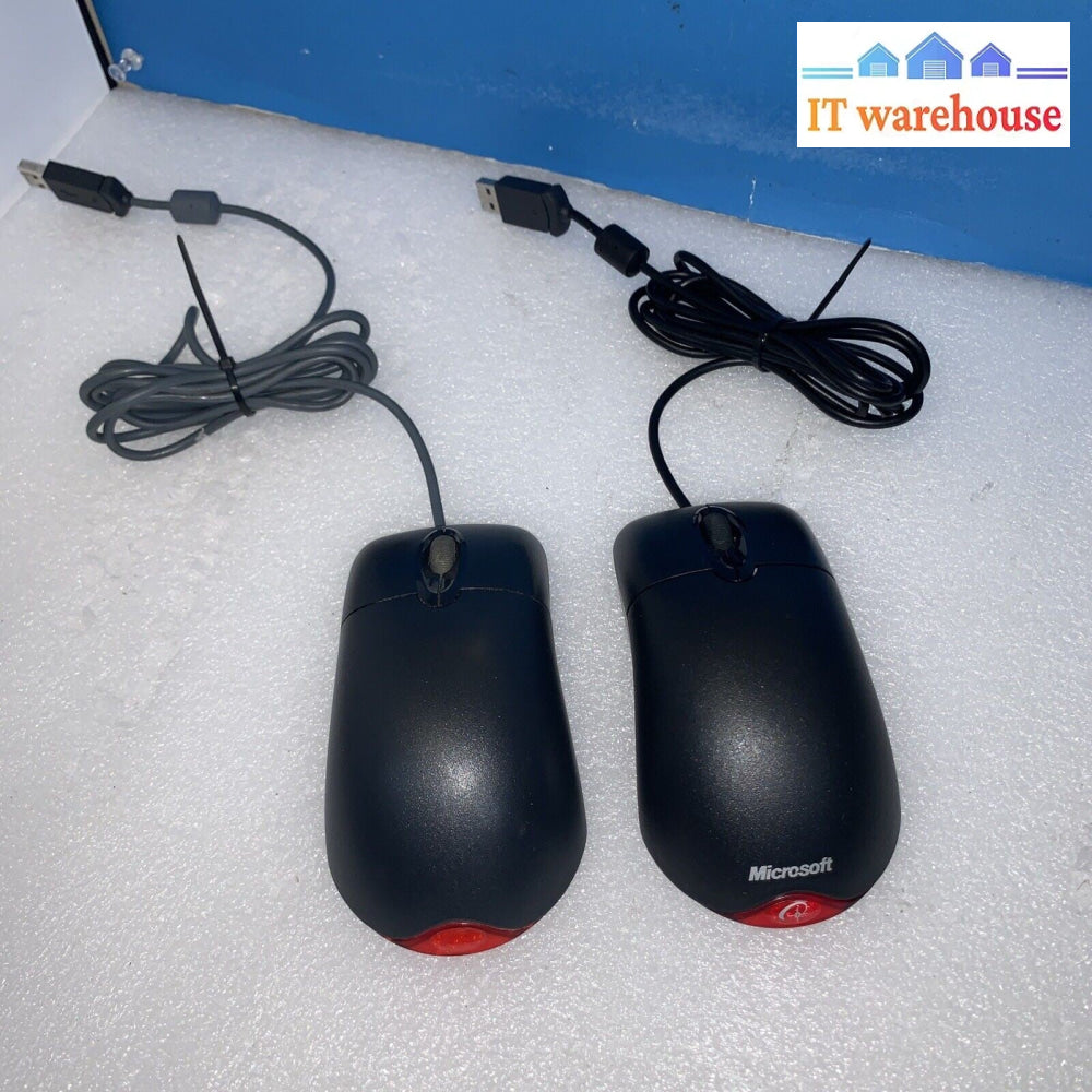 Lot of 2 Microsoft Wheel Mouse Optical USB and PS2 Compatible x802382