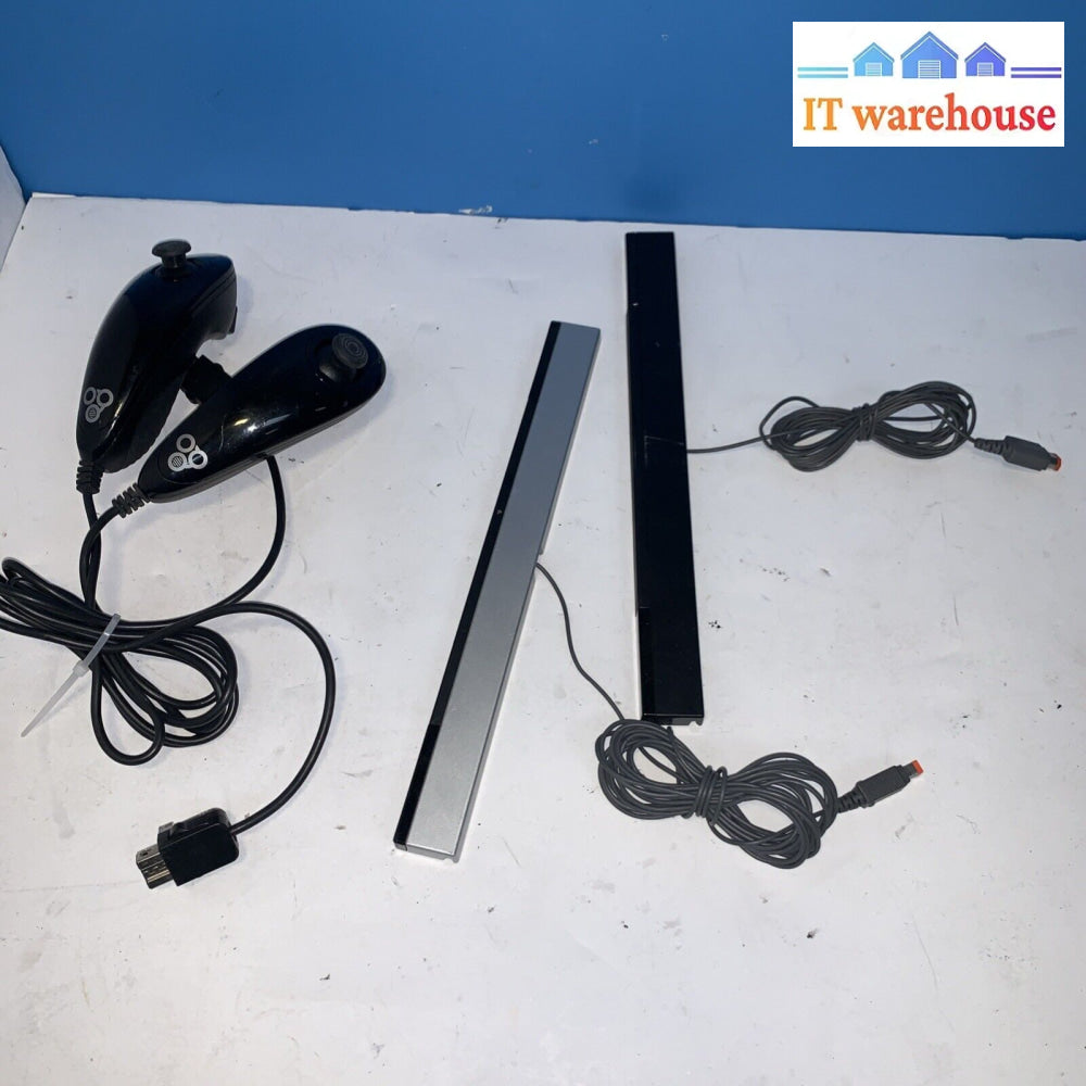 Lot of 2 Nintendo Wii Sensor Bar RVL-014 For Wii And Wii U & extras