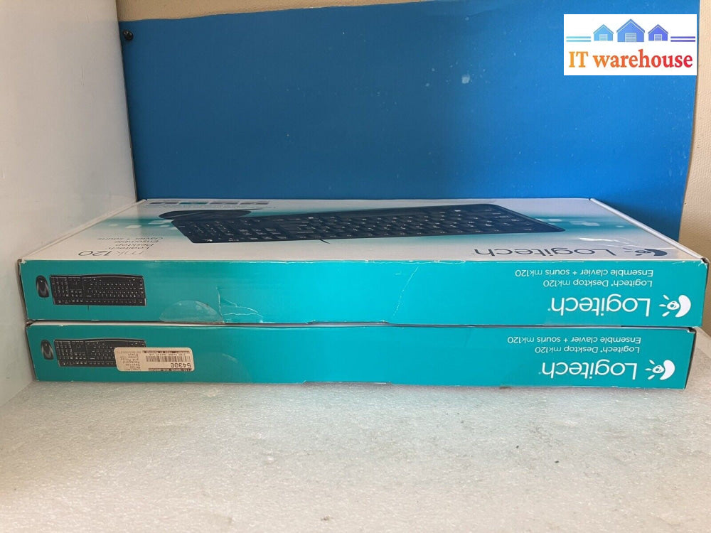 ~ ( Lot of 2 ) Open Box Logitech MK120 (920-002565) Wired Keyboard ( No Mouse )