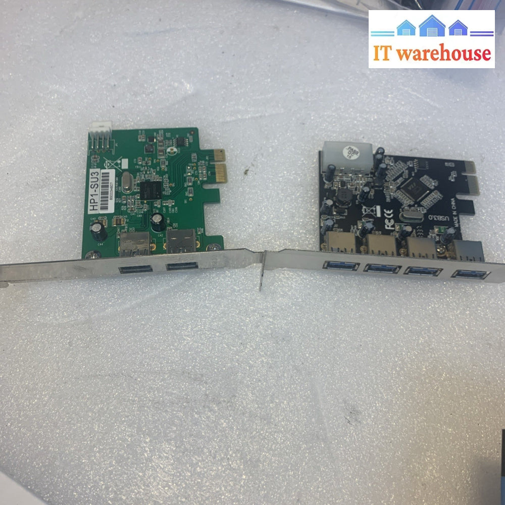 Lot of 2 PCI-e USB 3.0 card  2-4 ports