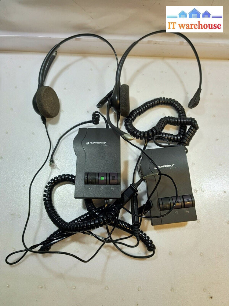 - lot of 2  Plantronics M12 Vista Amplifier w/Headset (no adapter)