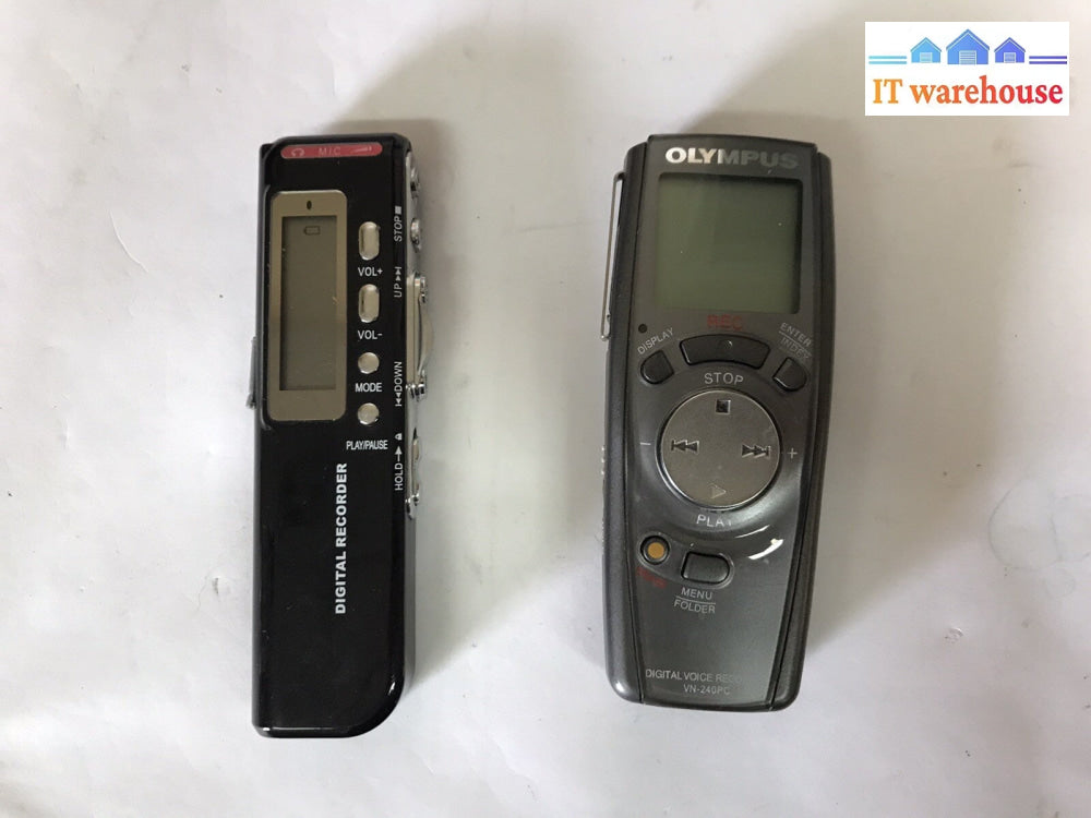 ~Lot of 2  Recorders. Olympus VM-240 + 8GB Built-in Black Recorder. Tested Work.