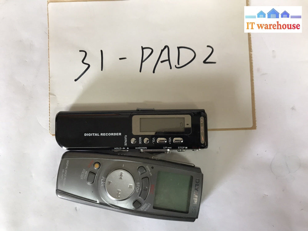 ~Lot of 2  Recorders. Olympus VM-240 + 8GB Built-in Black Recorder. Tested Work.