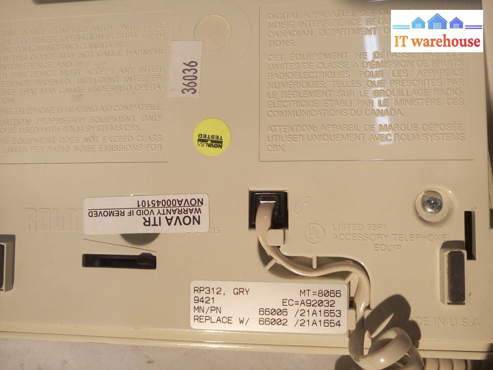 -  LOT OF 2 Rolm RP312 Gray Business Telephone