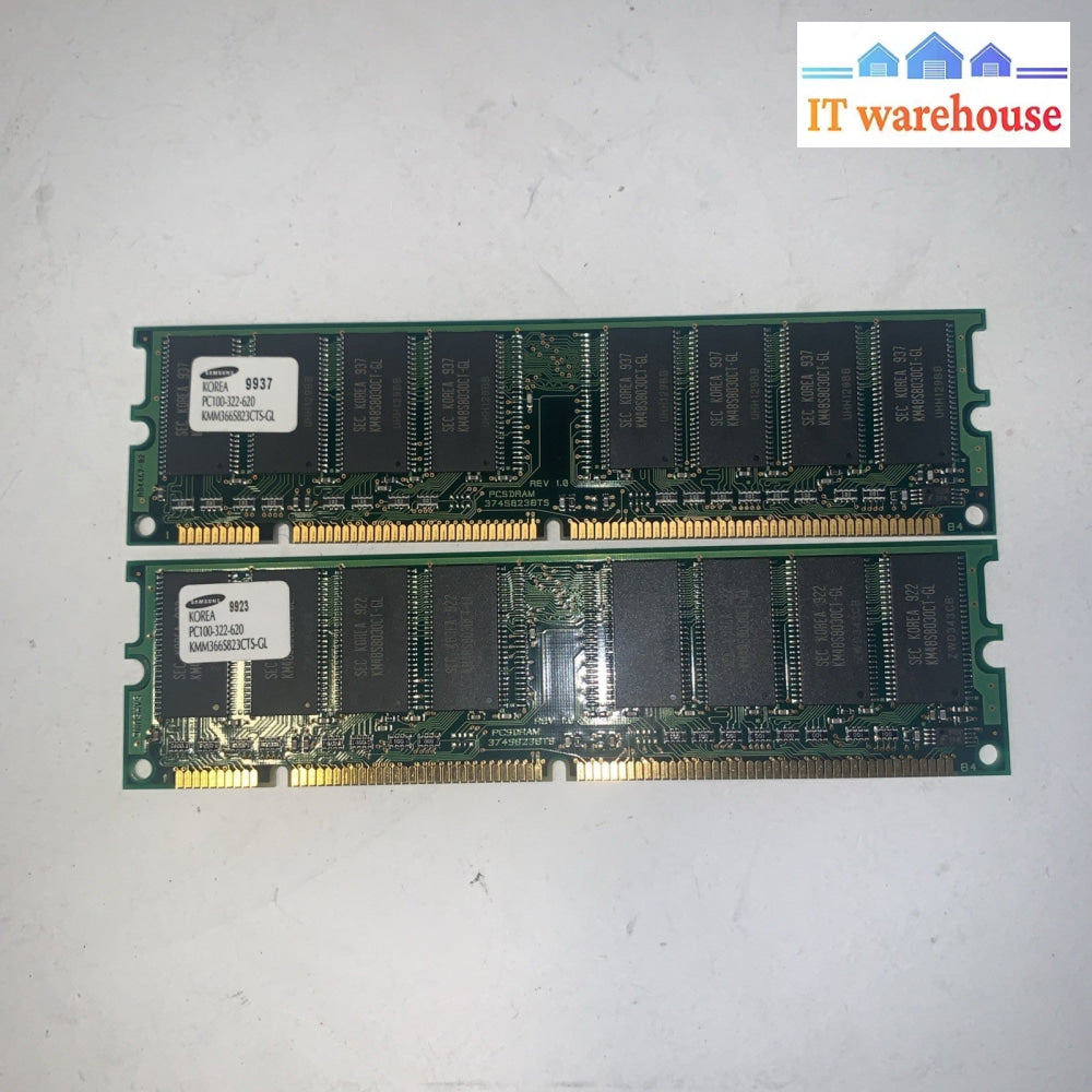 Lot Of 2 SAMSUNG 128MB SDR 100MHZ PCI00-322-620 KMM366S823CTS-GL  Memory