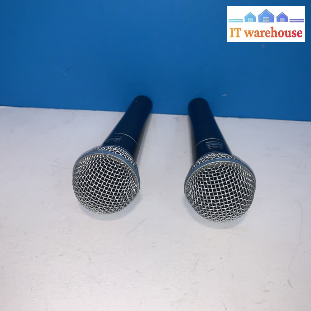 Lot of 2 Shure Beta 58A Supercardioid Dynamic Vocal Microphone （no cable）