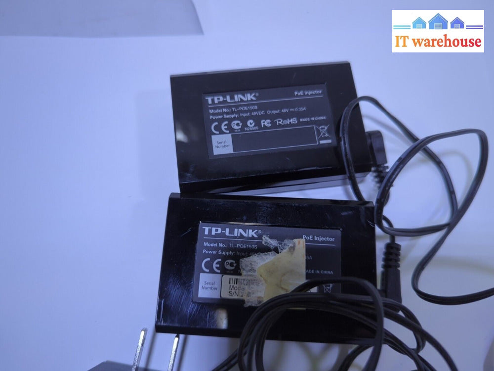 Lot of 2 TP-LINK GIGABIT POE INJECTOR TL-POE150S -