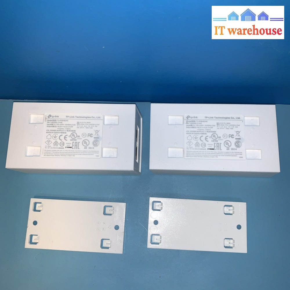 Lot of 2 TP-Link TL-PoE4824G 48 Volt Passive PoE Adapters