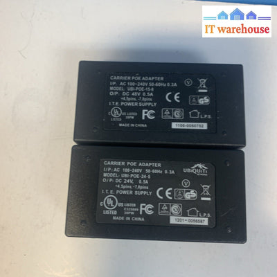 Lot of 2 Ubiquiti Networks Carrier PoE Adapter UBI-POE-15-8