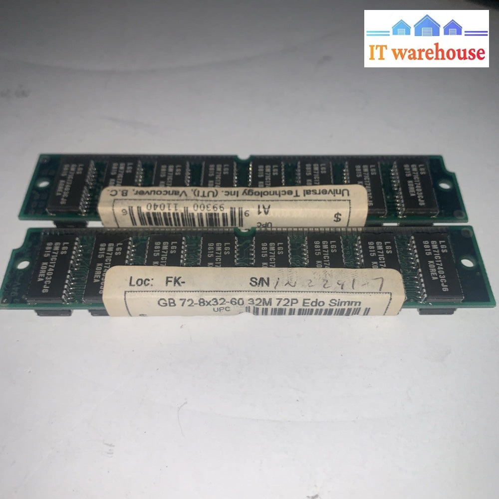 Lot Of 2 Vintage GB 72-8x32-60 32M 72P Edo Simm Memory