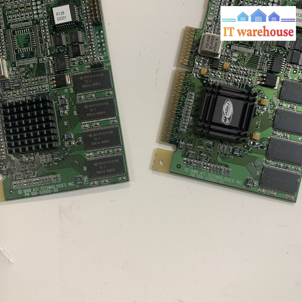 Lot of 2 Vintage Video card - ATI 109-52000-00 AGP VGA