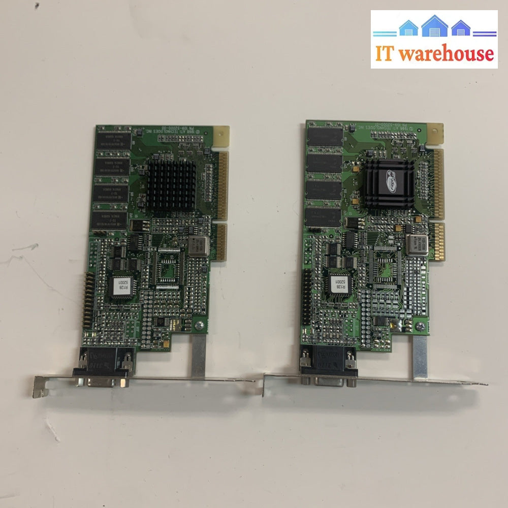 Lot of 2 Vintage Video card - ATI 109-52000-00 AGP VGA