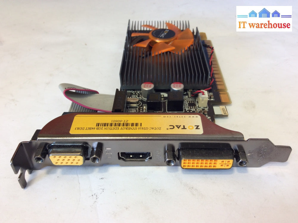 Lot of  2 ZOTAC GT610 SYNERGY EDITION 2GB DDR3 ZT-60601 Video Graphics Card