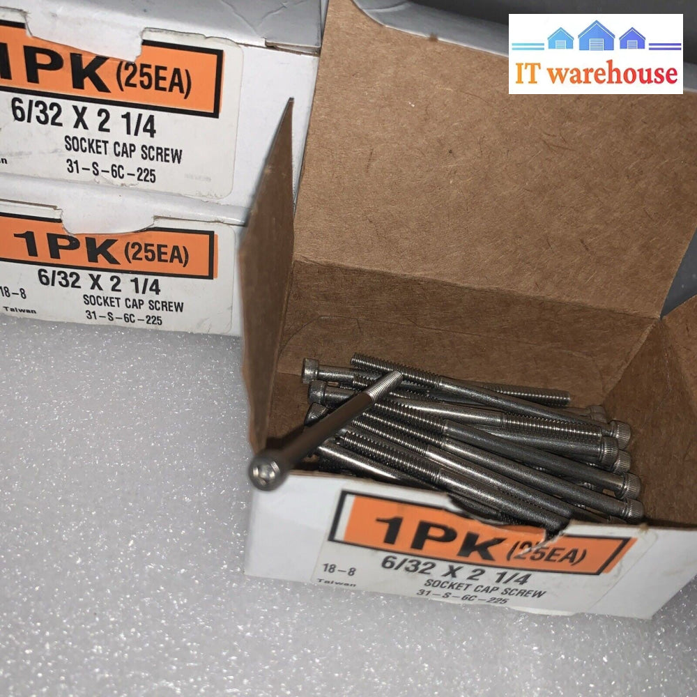 (Lot Of 200)   6/32 x 2-1/4" Flat Head Socket Cap Screws