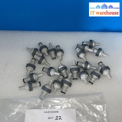 Lot Of 22 Colder Inline Insert Polypropylene Abs Shutoff 1/4” Hose Barb Valved